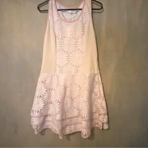 NEW! A'Reve White & Light Pink Floral Lace Mini Dress